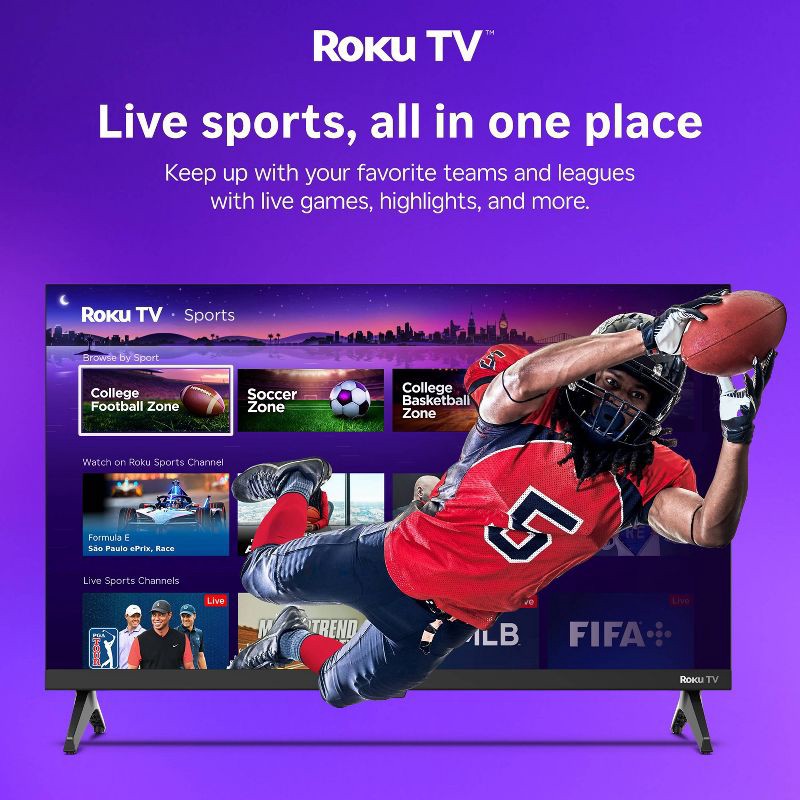 slide 7 of 16, Hiro Roku TV 24" 720p HD Smart TV Flat Screen LED Television with Roku TV and Dolby Audio for Streaming, 1 ct