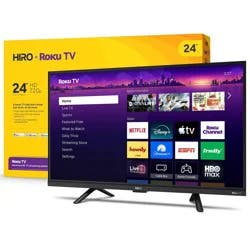 Hiro Roku TV 24" 720p HD Smart TV Flat Screen LED Television with Roku TV and Dolby Audio for Streaming