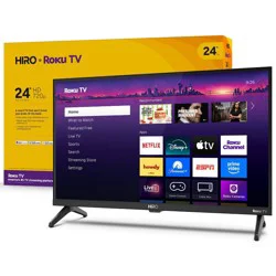 Hiro Roku TV 24" 720p HD Smart TV Flat Screen LED Television with Roku TV and Dolby Audio for Streaming