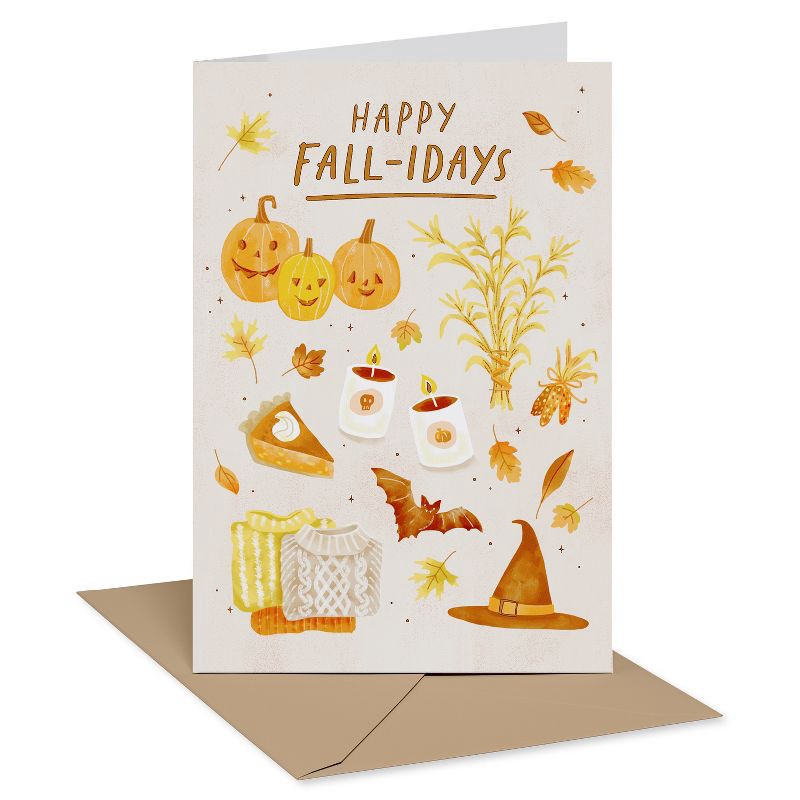 slide 1 of 3, American Greetings Halloween Card Happy Fall-Idays, 1 ct