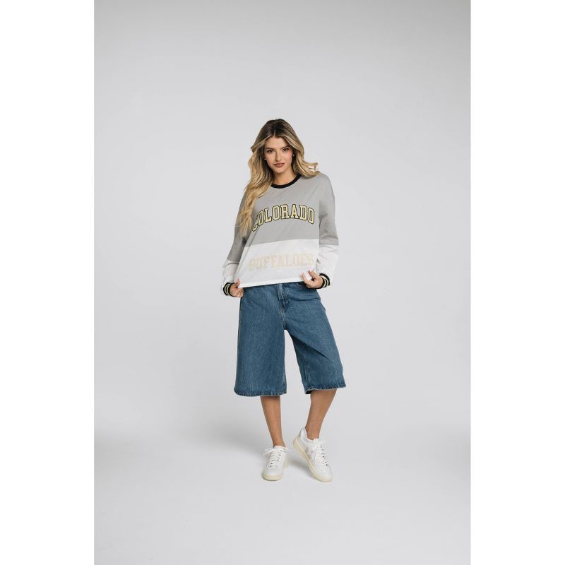 slide 1 of 4, NCAA Colorado Buffaloes Women's Fashion Crew Neck Fleece Sweatshirt - L - Wild Collective, 1 ct