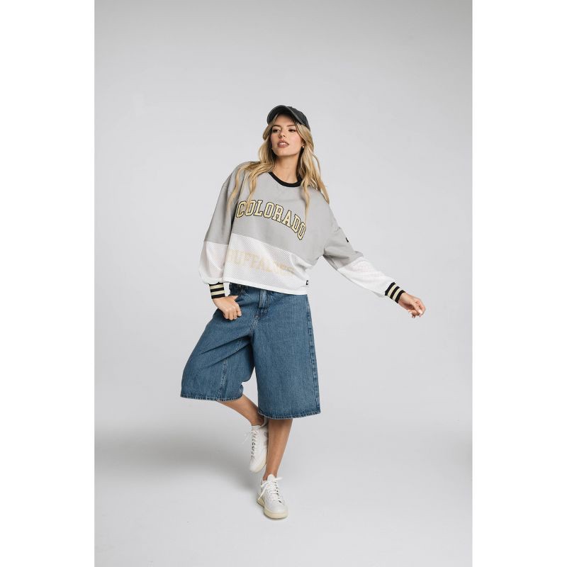 slide 4 of 4, NCAA Colorado Buffaloes Women's Fashion Crew Neck Fleece Sweatshirt - XL - Wild Collective, 1 ct