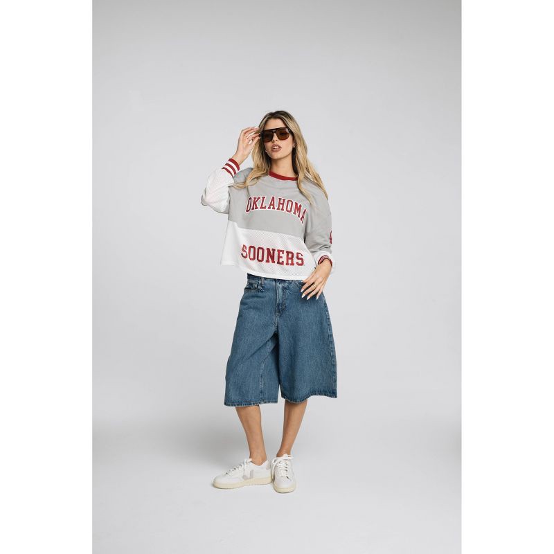 slide 4 of 4, NCAA Oklahoma Sooners Women's Fashion Crew Neck Fleece Sweatshirt - L - Wild Collective, 1 ct