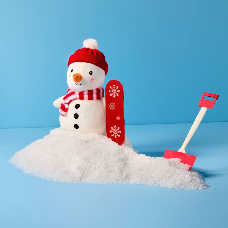 slide 2 of 3, 7.5" Snowman with Hat, Scarf and Snowboard Stuffed Animal - Gigglescape™, 1 ct