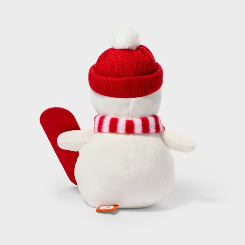slide 3 of 3, 7.5" Snowman with Hat, Scarf and Snowboard Stuffed Animal - Gigglescape™, 1 ct