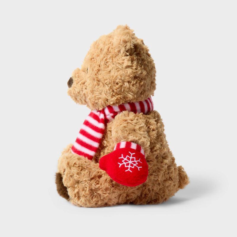 slide 3 of 4, 12'' Brown Bear with Scarf and Mittens Stuffed Animal - Gigglescape™, 1 ct