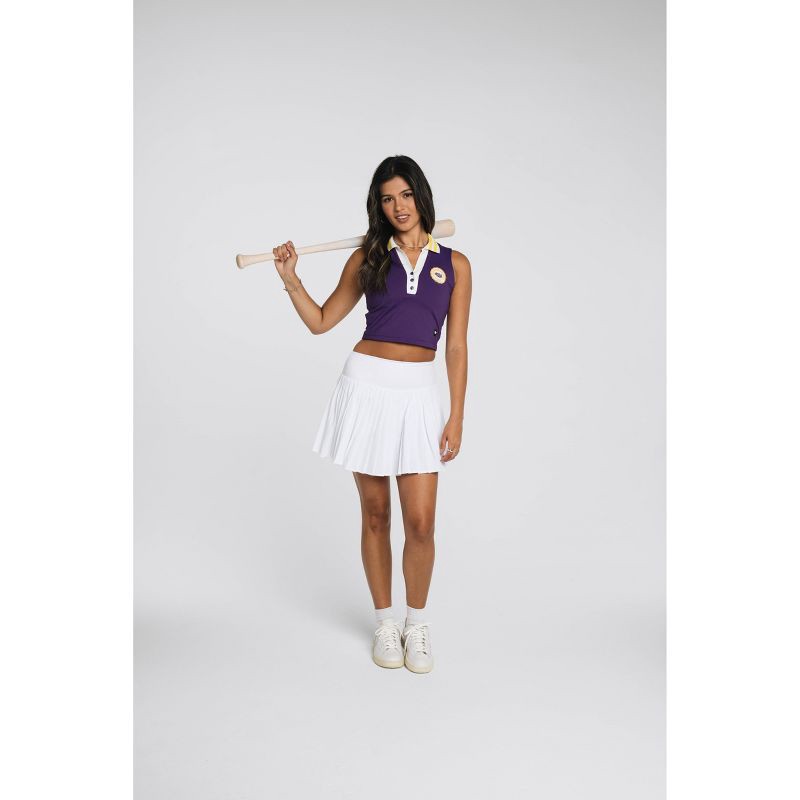 slide 4 of 4, NCAA LSU Tigers Women's Sleeveless V-Neck Polo Tank Top - XL - Wild Collective, 1 ct