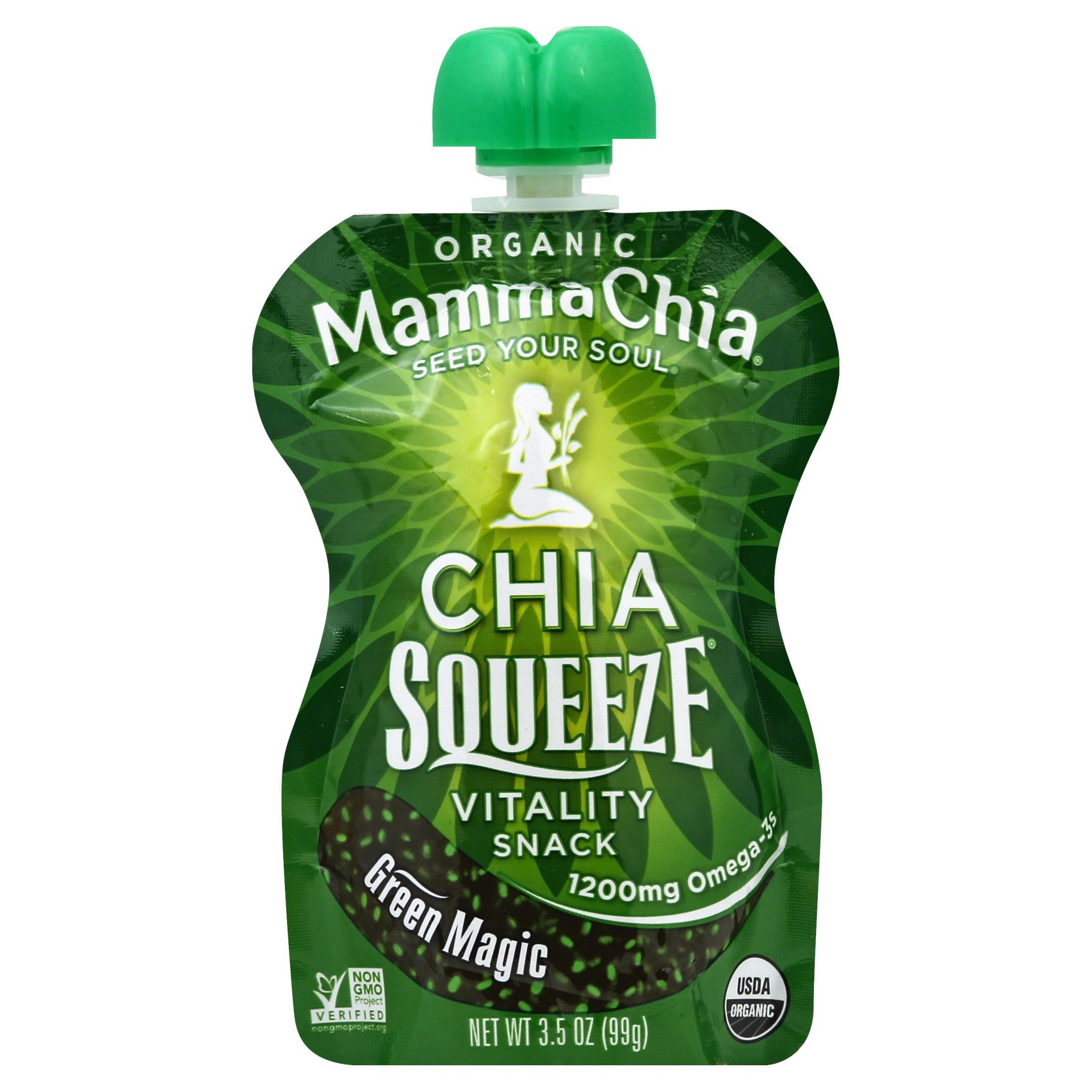 slide 1 of 9, Mamma Chia Chia Squeeze Organic Green Magic Vitality Snack 3.5 oz, 3.5 oz
