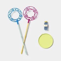 Giant Bubble Wands - 2pk with 8 fl oz Play Sprinkler - Sun Squad™