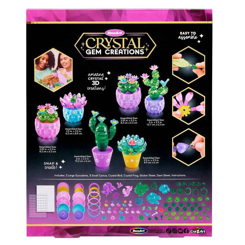 slide 2 of 12, Rose Art Crystal Gem Creations Succulent Craft Kit - 175pc for Kids, Tweens & Adults: Plastic Building Sets, Creativity, 175 ct