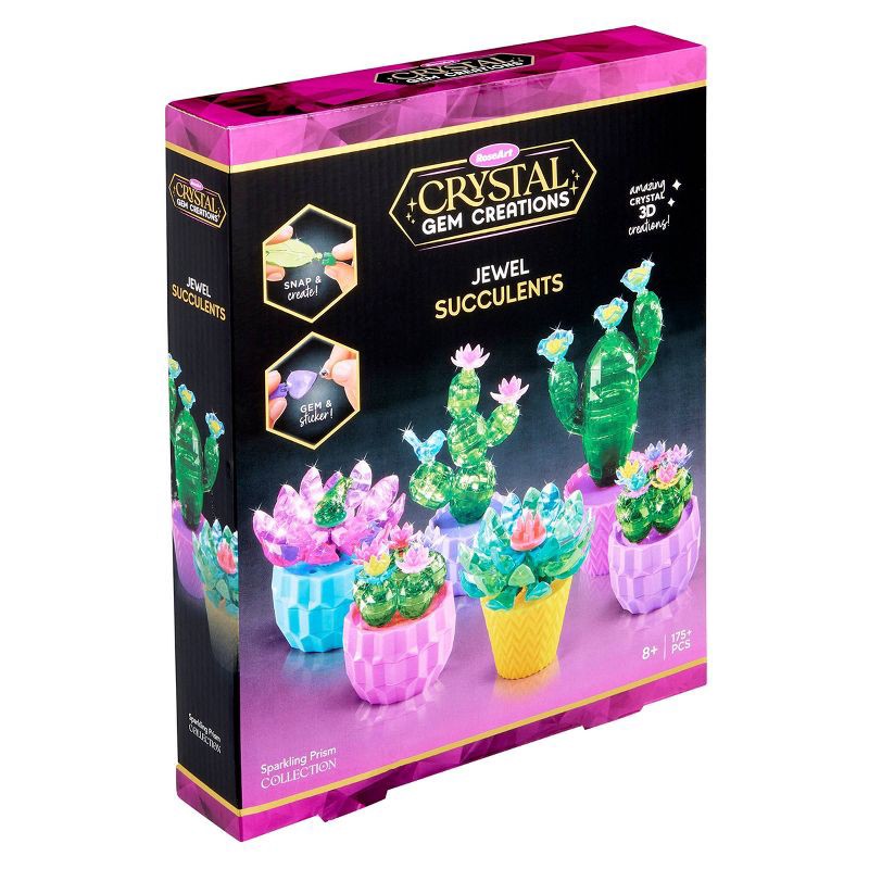 slide 12 of 12, Rose Art Crystal Gem Creations Succulent Craft Kit - 175pc for Kids, Tweens & Adults: Plastic Building Sets, Creativity, 175 ct