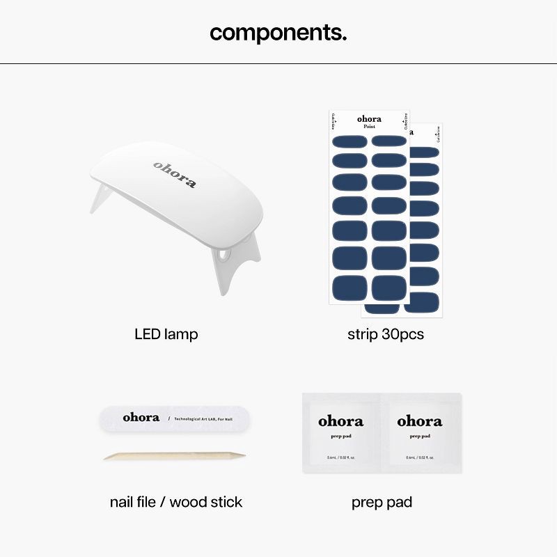 slide 5 of 5, Ohora Gel Nail Art Basic Line Starter Kit - Indigo Blues - 30pc, 30 ct
