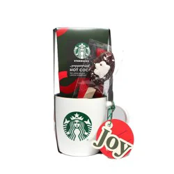 Starbucks Logo Mug with Peppermint Cocoa and Chocolate Covered Spoon Gift Set - 1.3oz/3pc