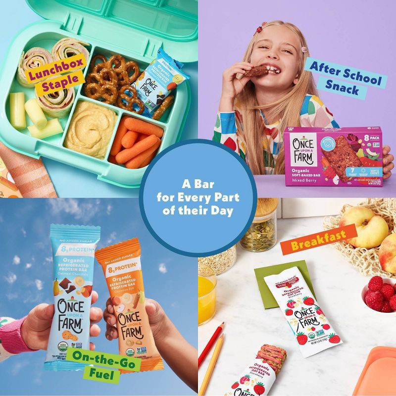 slide 8 of 8, Once Upon A Farm Organic Oatmeal Chocolate Refrigerated Mini Protein Bars - 4.68oz/6ct, 4.68 oz, 6 ct