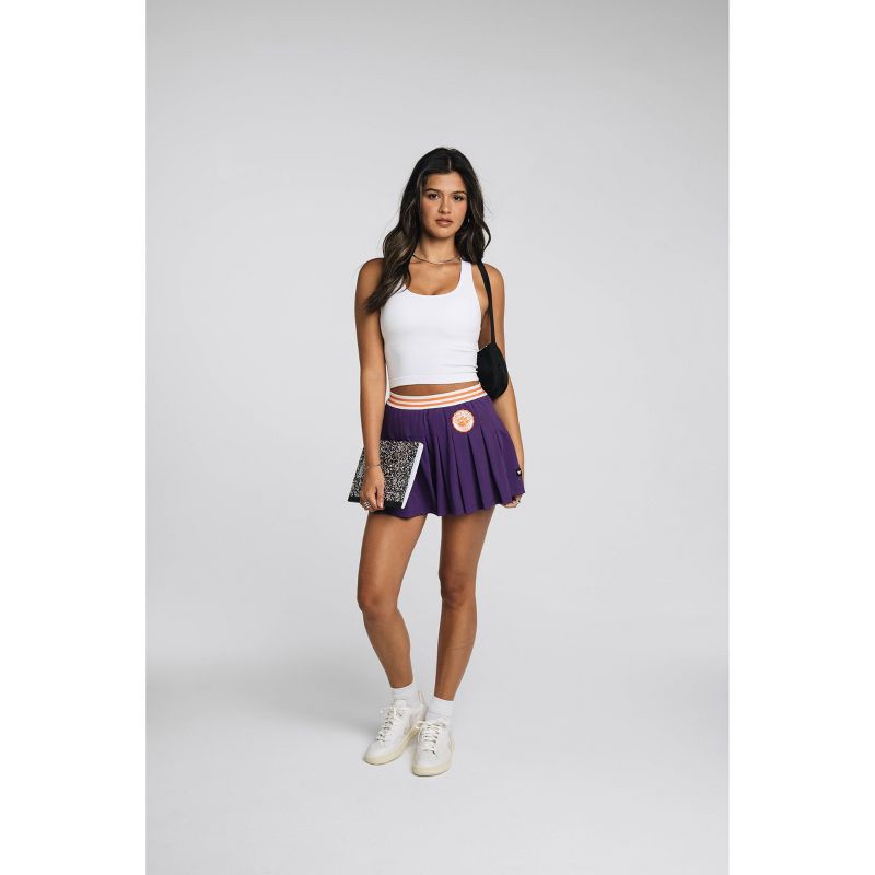 slide 4 of 4, NCAA Clemson Tigers Women's Pleated Skorts - M - Wild Collective, 1 ct