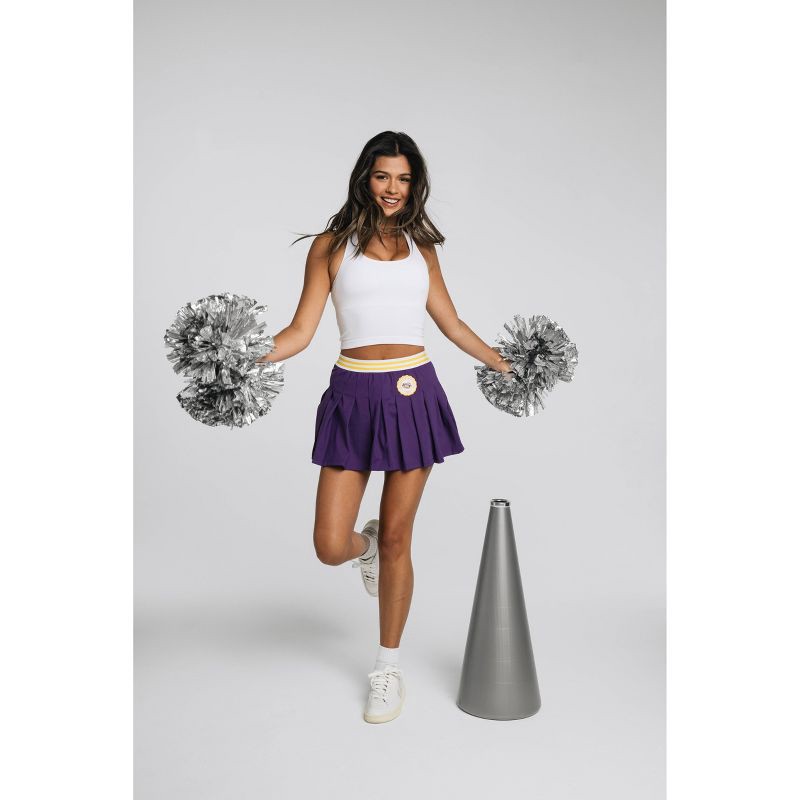 slide 3 of 4, NCAA LSU Tigers Women's Pleated Skorts - L - Wild Collective, 1 ct