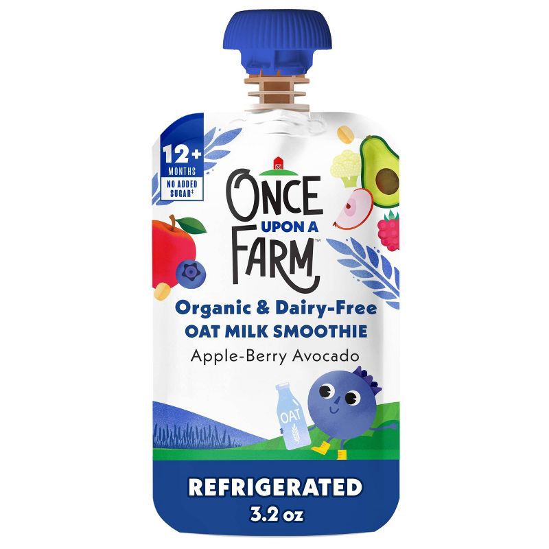 slide 1 of 8, Once Upon A Farm Organic Dairy Free Apple-Berry Avocado Oat Milk Smoothie - 3.2oz, 3.2 oz