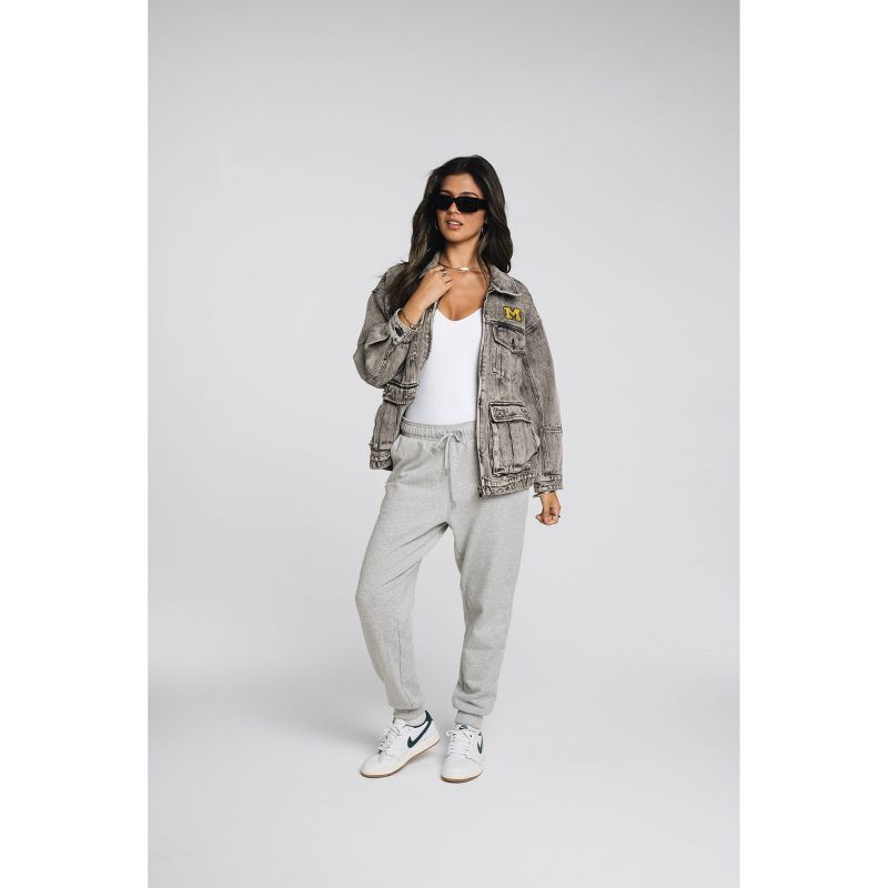 slide 3 of 3, NCAA Michigan Wolverines Women's Oversized Jacket with Cargo Pockets - L - Wild Collective, 1 ct