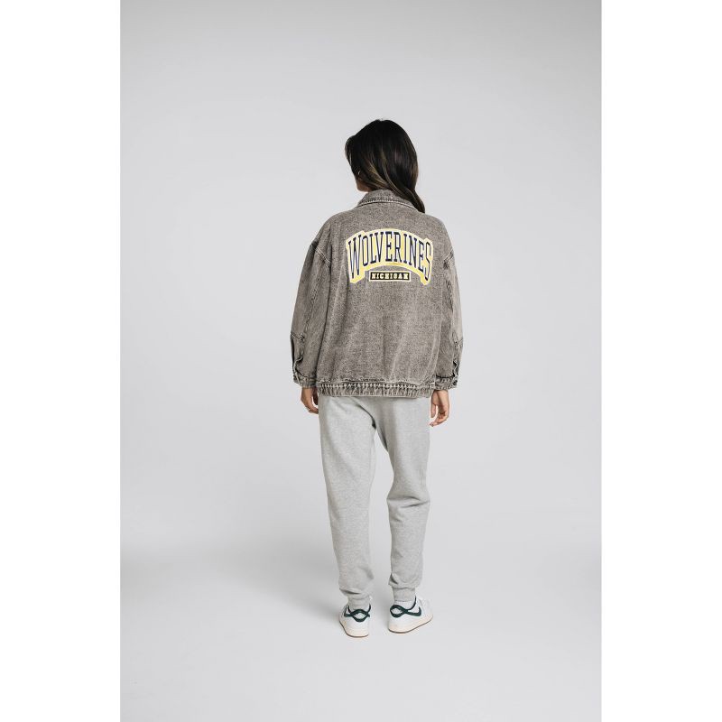 slide 2 of 3, NCAA Michigan Wolverines Women's Oversized Jacket with Cargo Pockets - L - Wild Collective, 1 ct