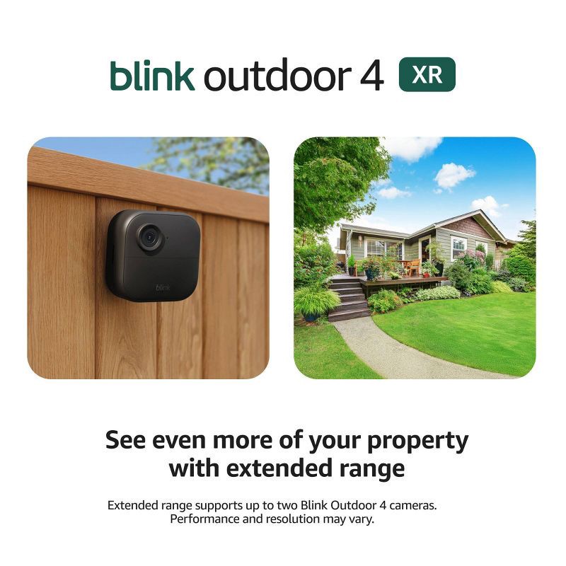 slide 2 of 6, Amazon Blink Outdoor 4 XR Wireless Security Camera with Extended Range, Go up to 400 Feet from Your Home, Sync Module XR Included - 6 Camera System, 1 ct