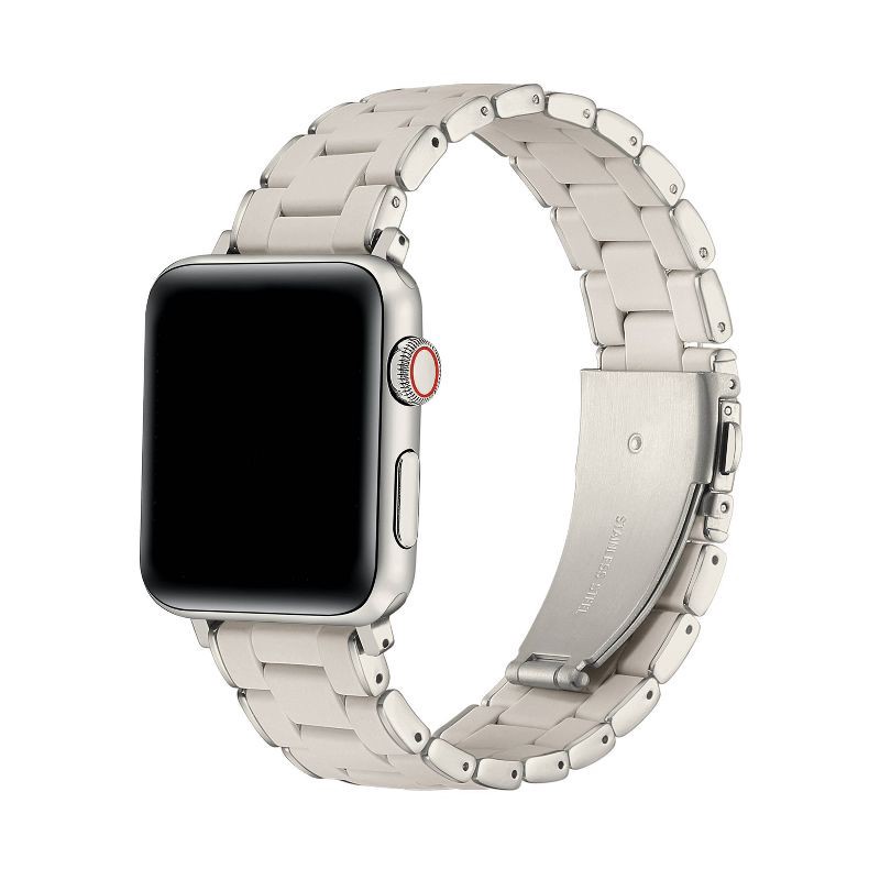 slide 1 of 4, Posh Tech Orla Silicone Steel Band for Apple Watch - Beige, 1 ct