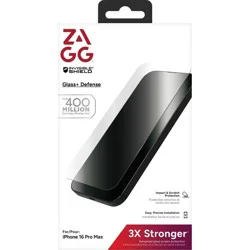 ZAGG iPhone 16 Pro Max Screen Protector Glass+ Defense