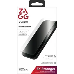ZAGG iPhone 16 Pro Screen Protector Glass+ Defense