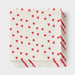 20ct Valentine's Day Heart Print Lunch Napkins - Spritz™