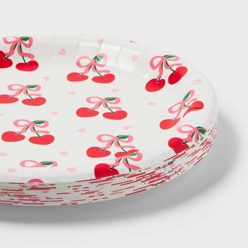 slide 3 of 3, 20ct Valentine's Day Cherry Hearts Dinner Plates - Spritz™, 20 ct