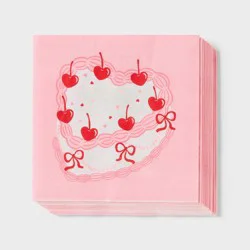 20ct Valentine's Day Heart Cake Lunch Napkins - Spritz™
