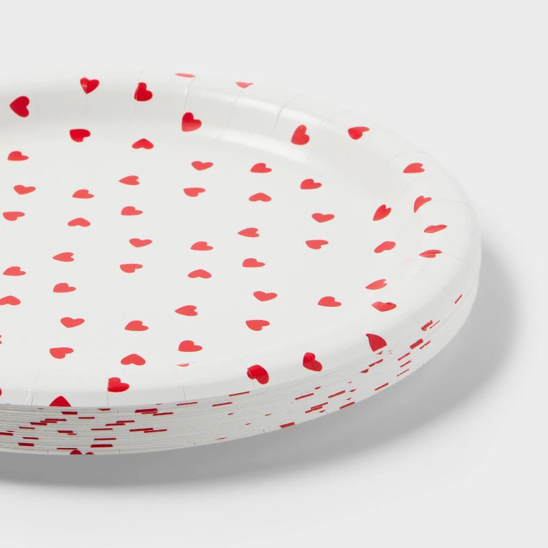 slide 3 of 3, 20ct Valentine's Day Heart Print Dinner Plates - Spritz™, 20 ct