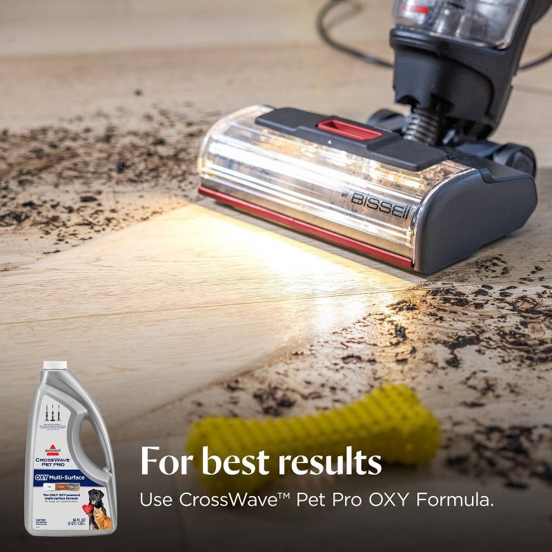 slide 9 of 9, BISSELL CrossWave EdgeFind Pet Hair Pick-Up Floor Cleaner 4223 25' 10.5" Cleaning Path Red, 1 ct