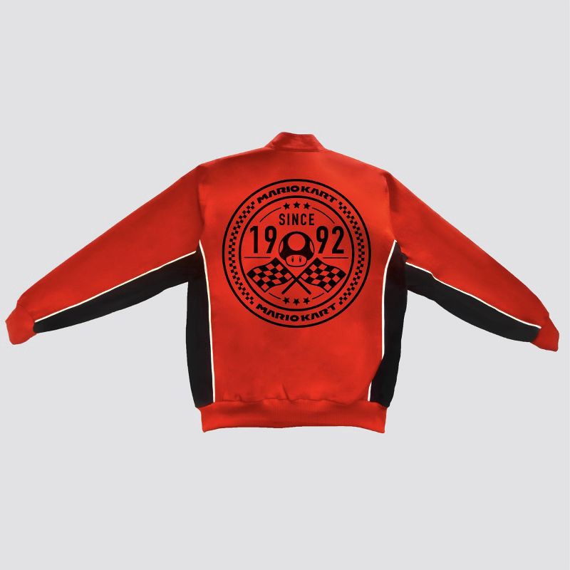 slide 2 of 4, Mario Kart Canvas Racing Jacket Kids - Red M/L, 1 ct