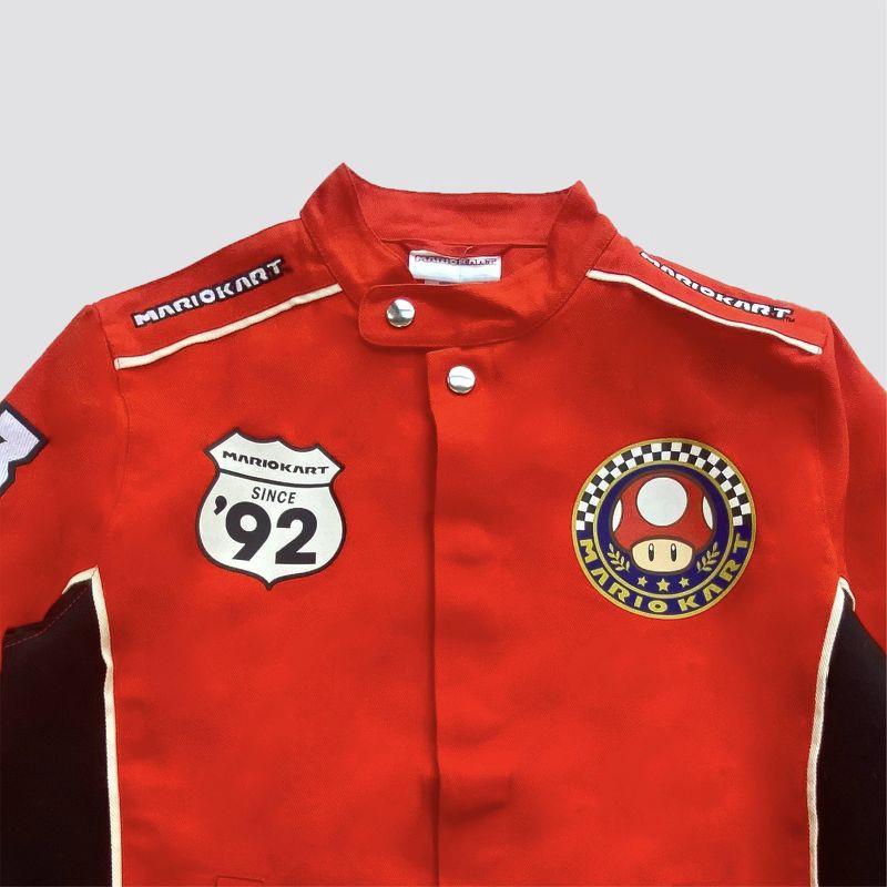 slide 3 of 4, Mario Kart Canvas Racing Jacket Kids - Red M/L, 1 ct