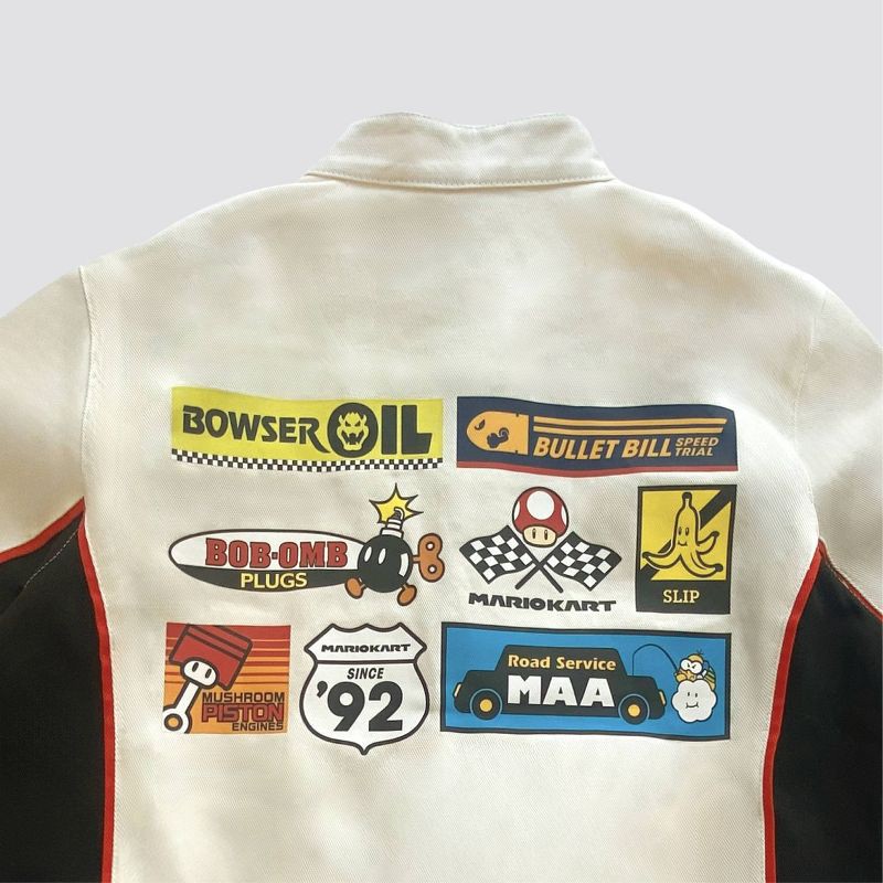 slide 2 of 3, Mario Kart Canvas Racing Jacket Kids - White XS/S, 1 ct