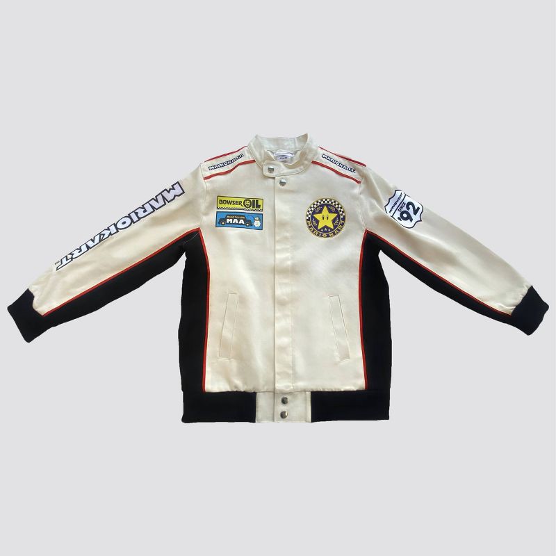 slide 1 of 3, Mario Kart Canvas Racing Jacket Kids - White XS/S, 1 ct