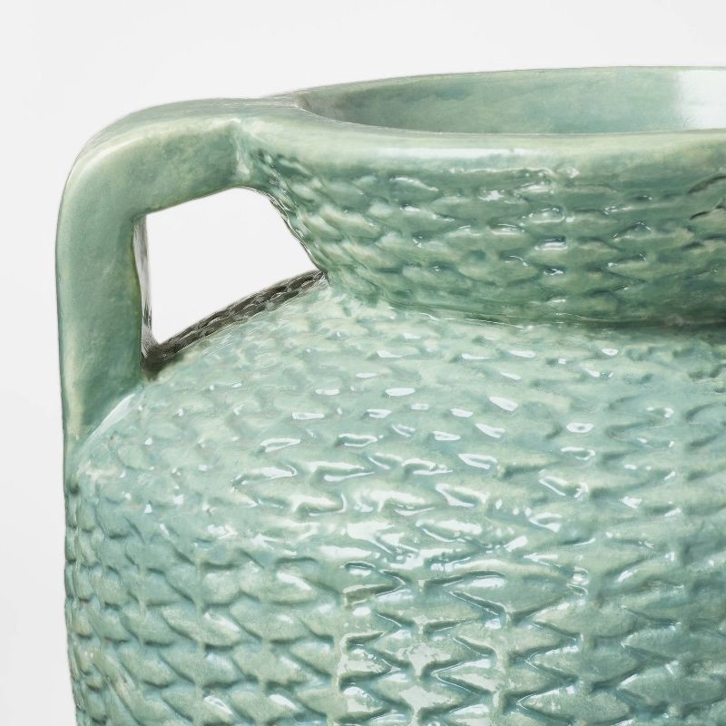 slide 3 of 4, Threshold designed w/Studio McGee Large Woven Texture Ceramic Vase Blue - Threshold™ designed with Studio McGee, 1 ct