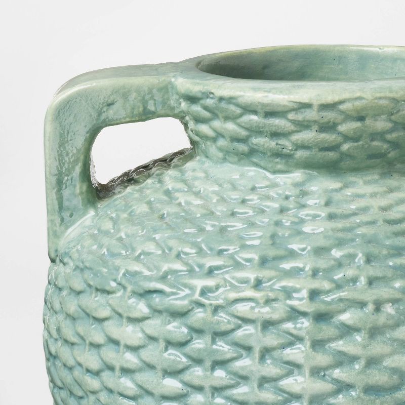 slide 3 of 4, Threshold designed w/Studio McGee Small Woven Texture Ceramic Vase Blue - Threshold™ designed with Studio McGee, 1 ct