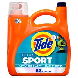 Tide Ultra Sport HE Deep Cleaning Concentrated Liquid Laundry Detergent, 83 Loads - 117 fl oz: Odor Control Plastic Jug
