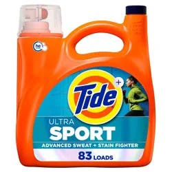 Tide Ultra Sport HE Deep Cleaning Concentrated Liquid Laundry Detergent, 83 Loads - 117 fl oz: Odor Control Plastic Jug