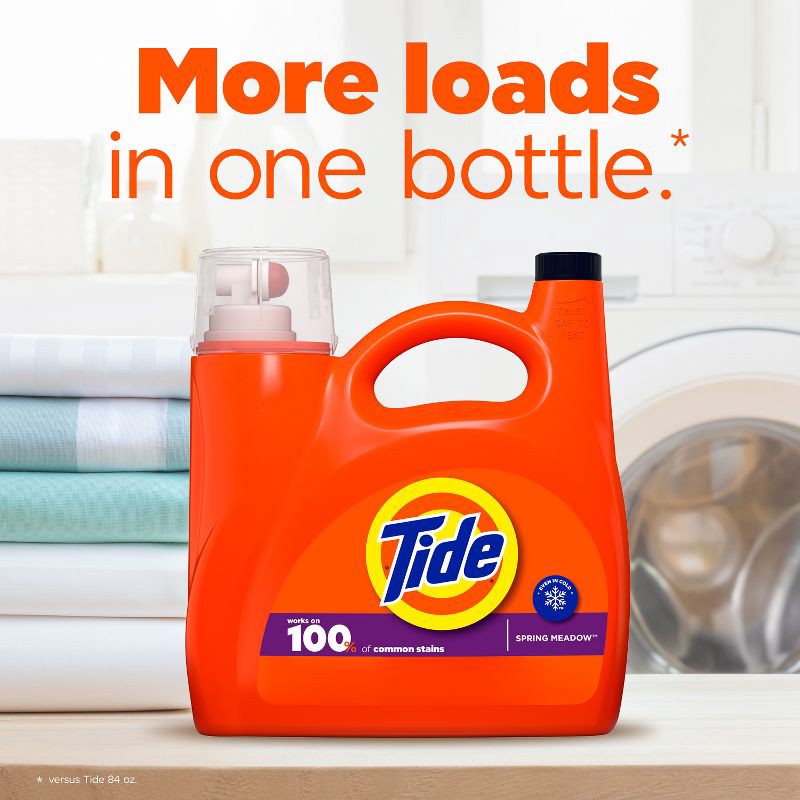slide 4 of 14, Tide Liquid HE Spring Meadow Liquid Laundry Detergent 126 loads - 158oz, 166 fl oz