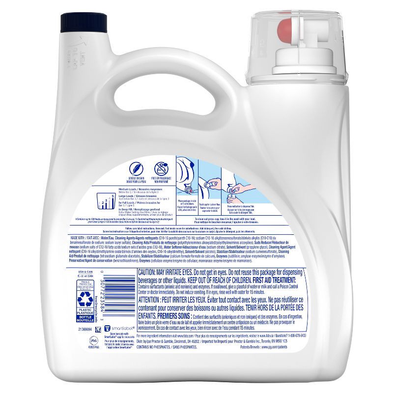 slide 12 of 12, Tide Free & Gentle Unscented HE Deep Cleaning Concentrated Liquid Laundry Detergent 126 Loads - 166 fl oz, 166 fl oz