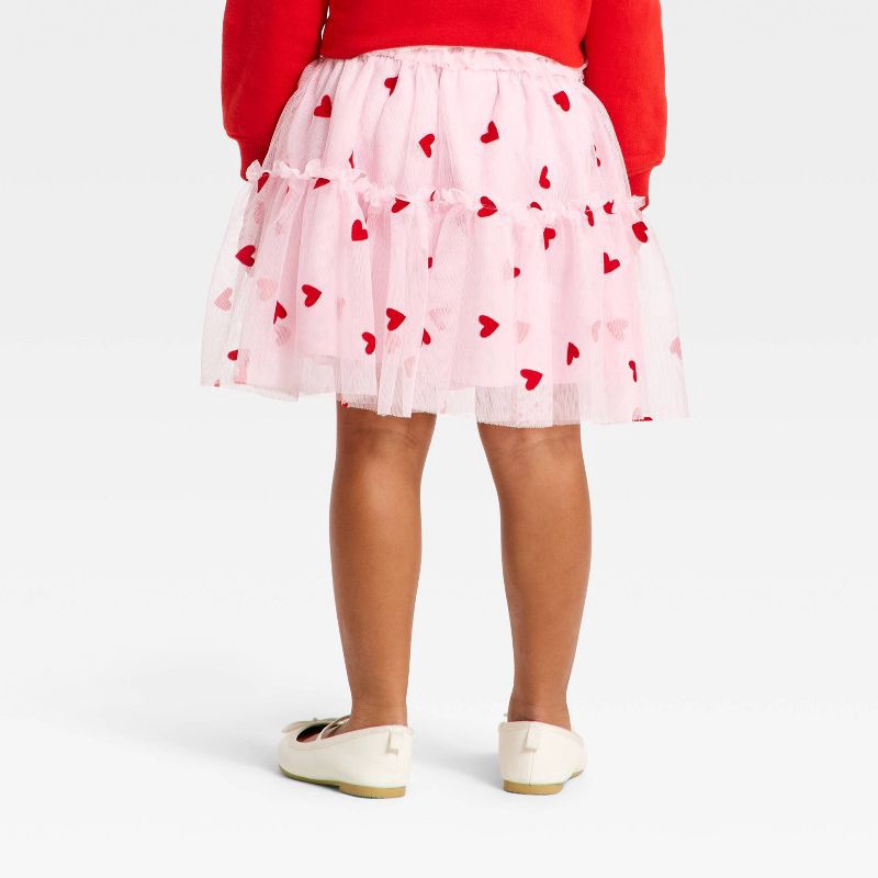 slide 2 of 3, Toddler Girls' Valentine's Heart Tulle Skirt - Cat & Jack™ Pink 5T, 1 ct