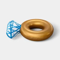 Diamond Ring Tube with Mix Shaped Glitter Novelty Float - Sun Squad™ Gold