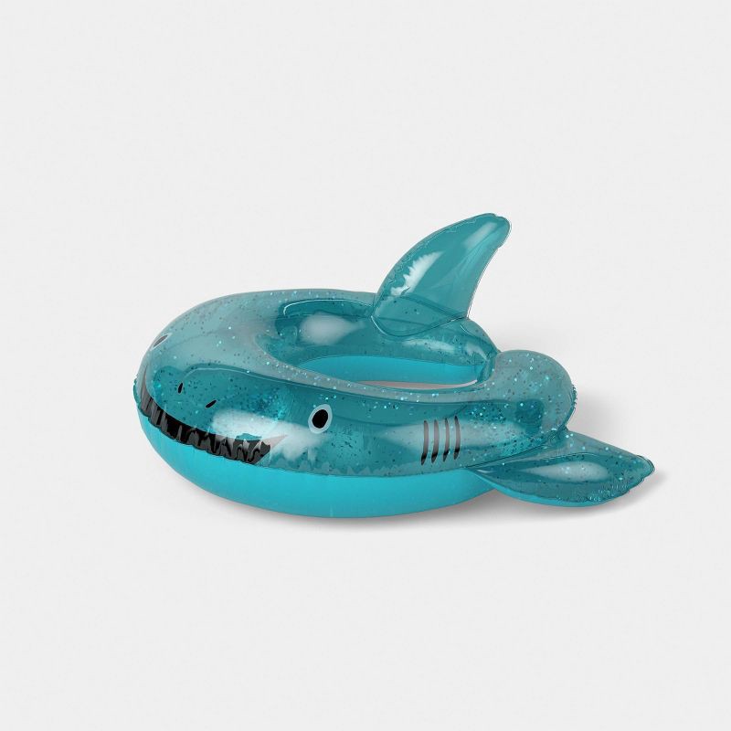 slide 1 of 4, Split Ring-Shark Glitter Novelty Float - Sun Squad™ Green, 1 ct