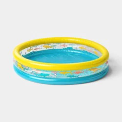 11.33'' x 11.33'' x 4.4'' 3 Ring Pool Shark 105 Galton Round Kiddie Pool - Sun Squad™
