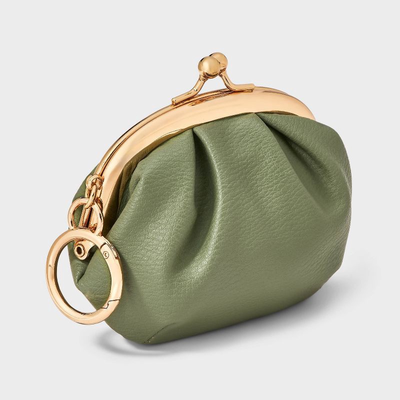 slide 2 of 4, Mini Kiss Lock Pouch Bag Charm - A New Day™ Olive Green, 1 ct
