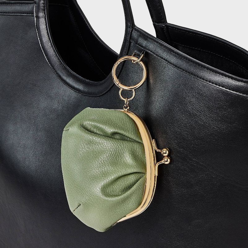 slide 4 of 4, Mini Kiss Lock Pouch Bag Charm - A New Day™ Olive Green, 1 ct