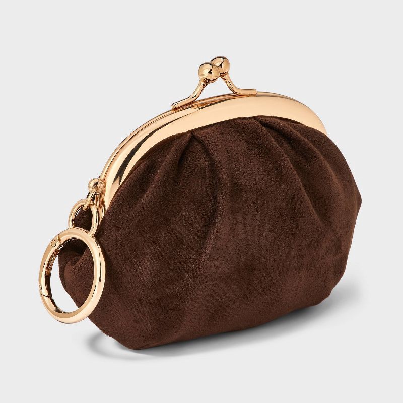 slide 2 of 4, Mini Kiss Lock Pouch Bag Charm - A New Day™ Chocolate Brown, 1 ct