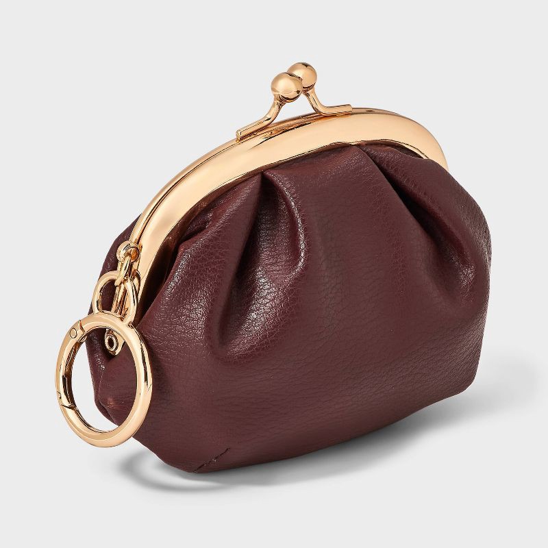 slide 2 of 4, Mini Kiss Lock Pouch Bag Charm - A New Day™ Burgundy, 1 ct